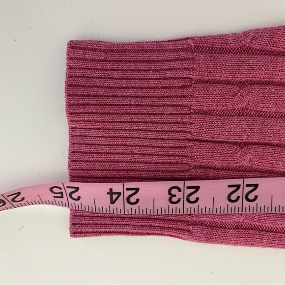 Express Pink Cable Knit Silk Cashmere Blend Long Sleeve Sweater - Picture 11 of 11
